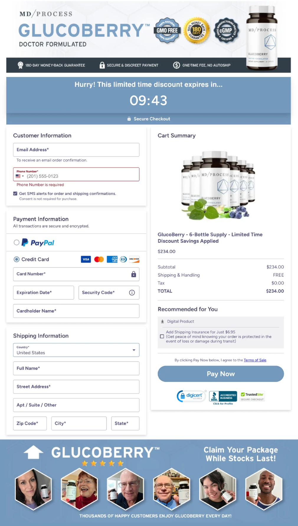 Secure checkout page showing encrypted payment process for safe online ordering